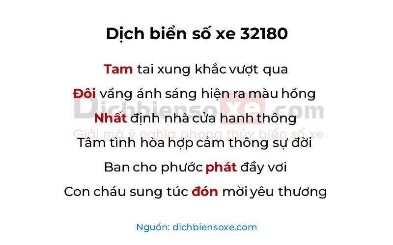 Dịch thơ biển số 32180