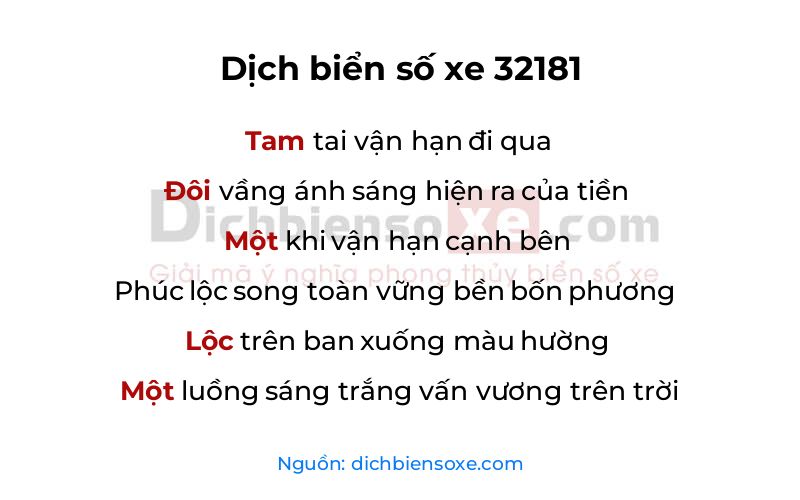 Dịch thơ biển số 32181