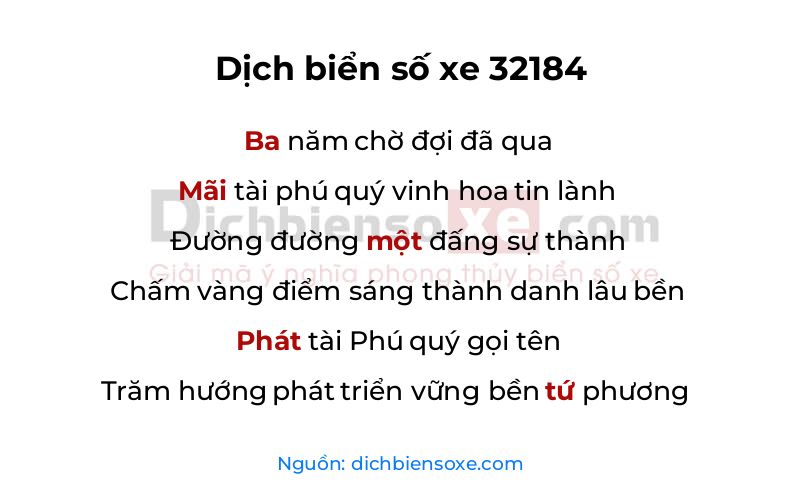 Dịch thơ biển số 32184