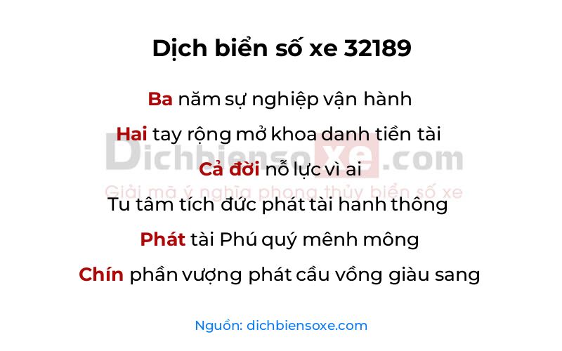 Dịch thơ biển số 32189
