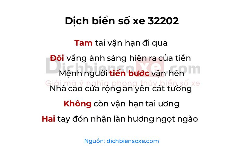 Dịch thơ biển số 32202