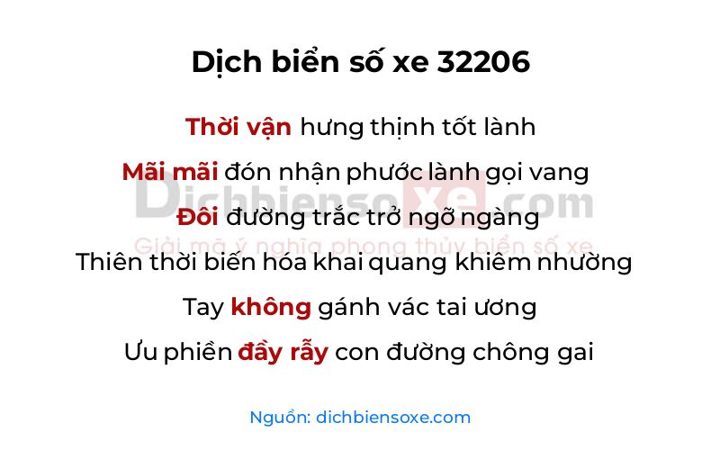 Dịch thơ biển số 32206