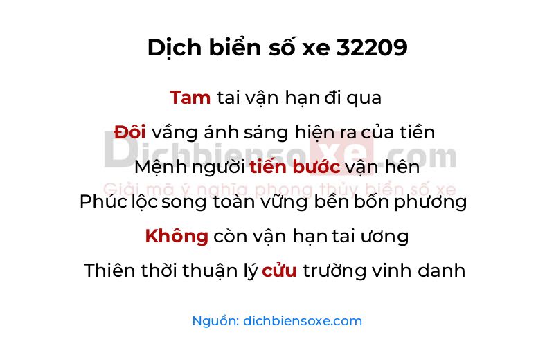 Dịch thơ biển số 32209