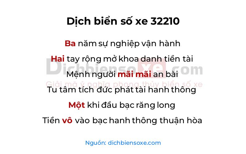Dịch thơ biển số 32210