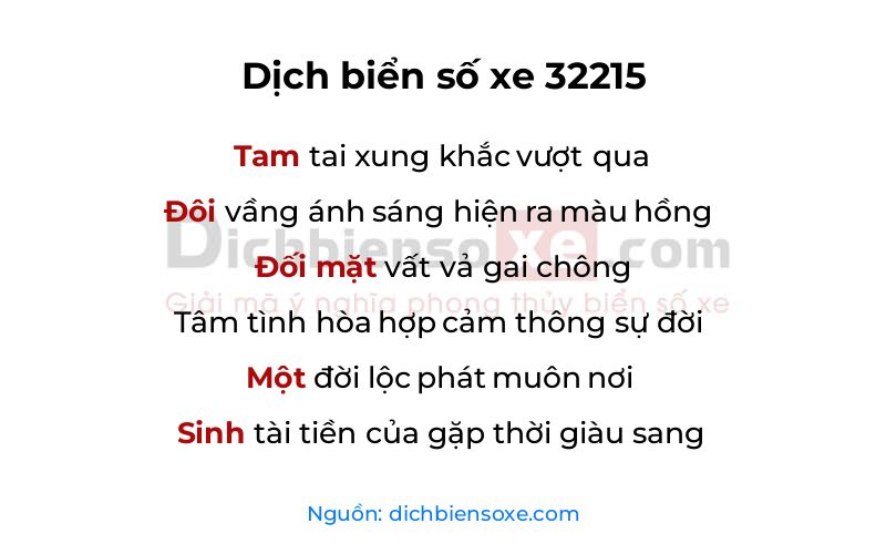 Dịch thơ biển số 32215