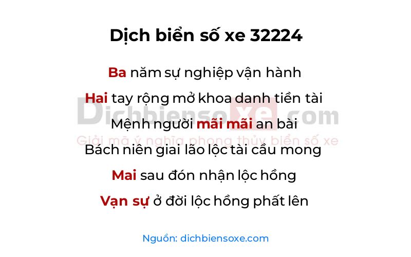 Dịch thơ biển số 32224