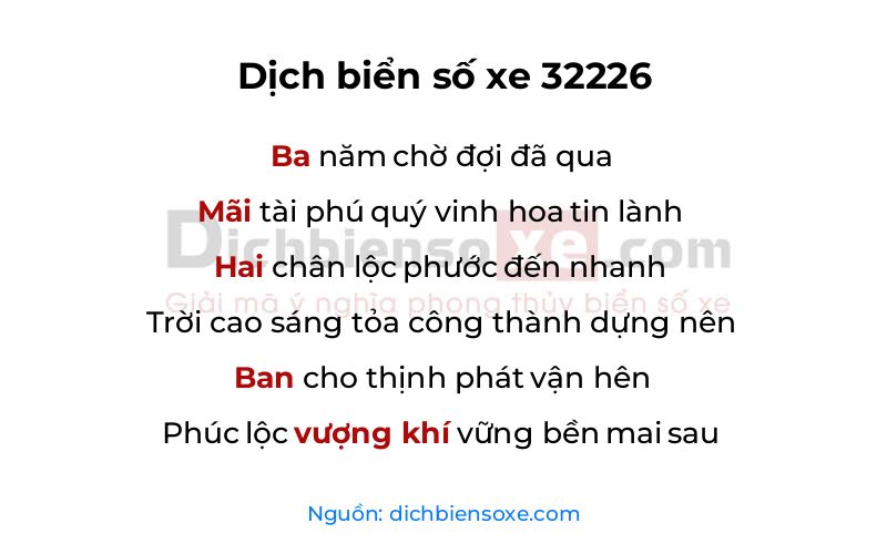 Dịch thơ biển số 32226