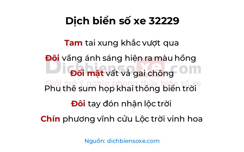 Dịch thơ biển số 32229