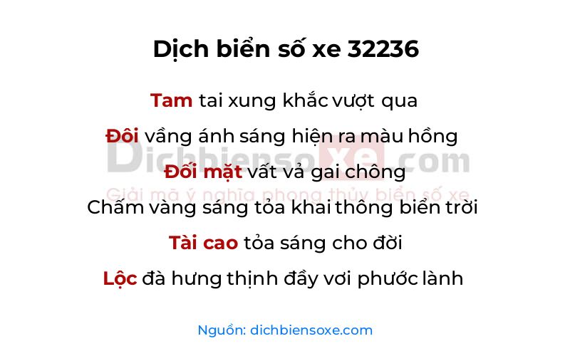Dịch thơ biển số 32236