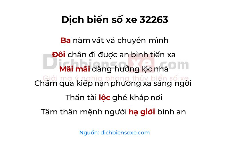 Dịch thơ biển số 32263