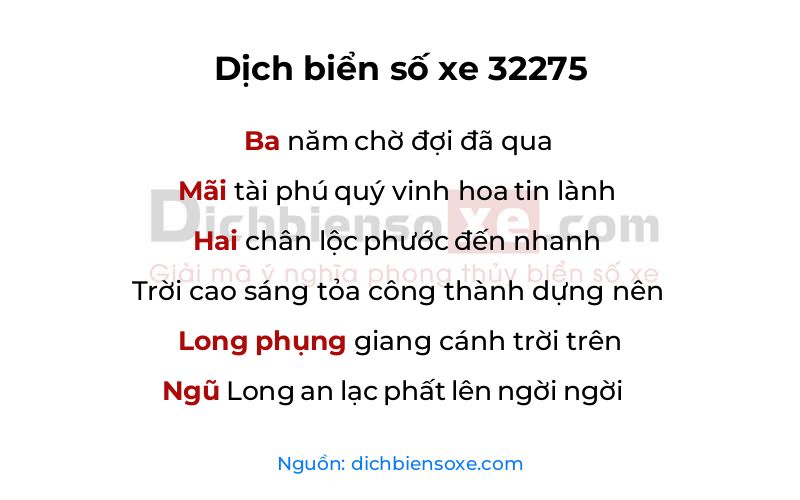Dịch thơ biển số 32275