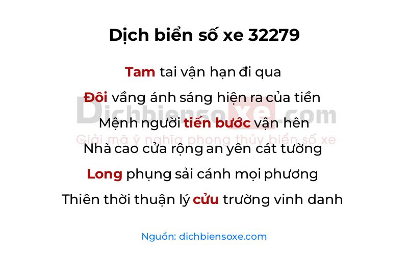 Dịch thơ biển số 32279