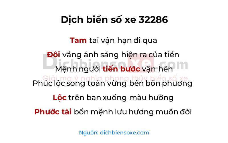 Dịch thơ biển số 32286