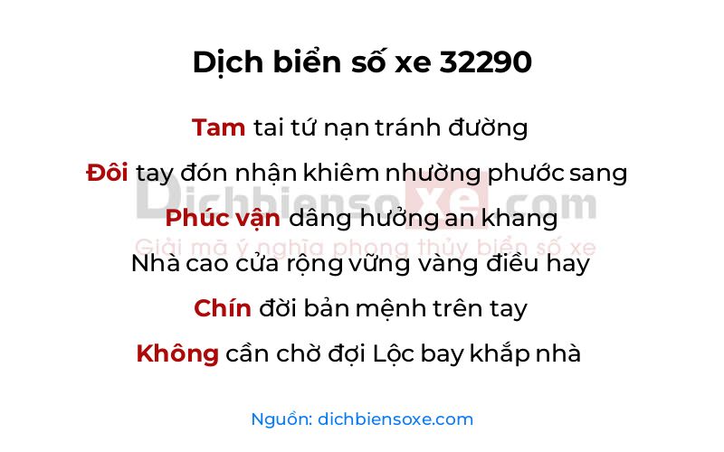 Dịch thơ biển số 32290