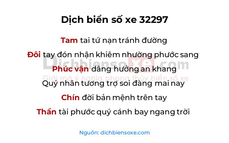 Dịch thơ biển số 32297