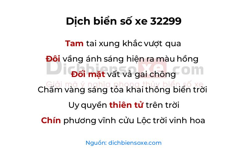 Dịch thơ biển số 32299