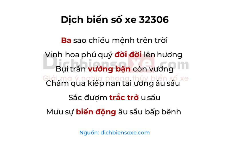 Dịch thơ biển số 32306