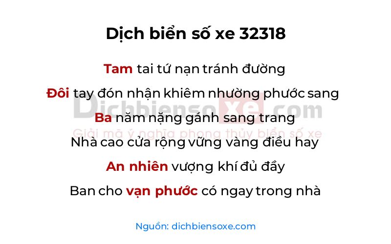 Dịch thơ biển số 32318
