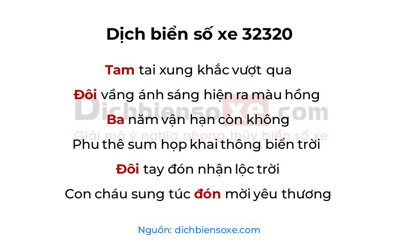 Dịch thơ biển số 32320