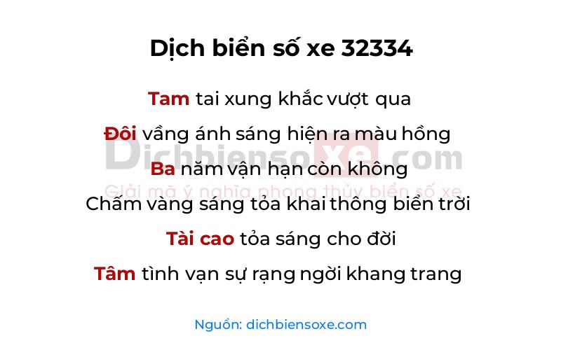 Dịch thơ biển số 32334
