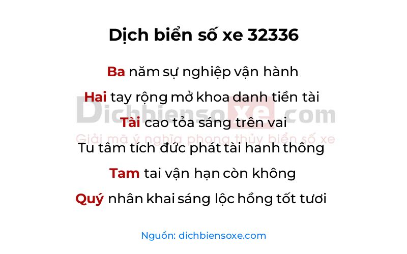 Dịch thơ biển số 32336