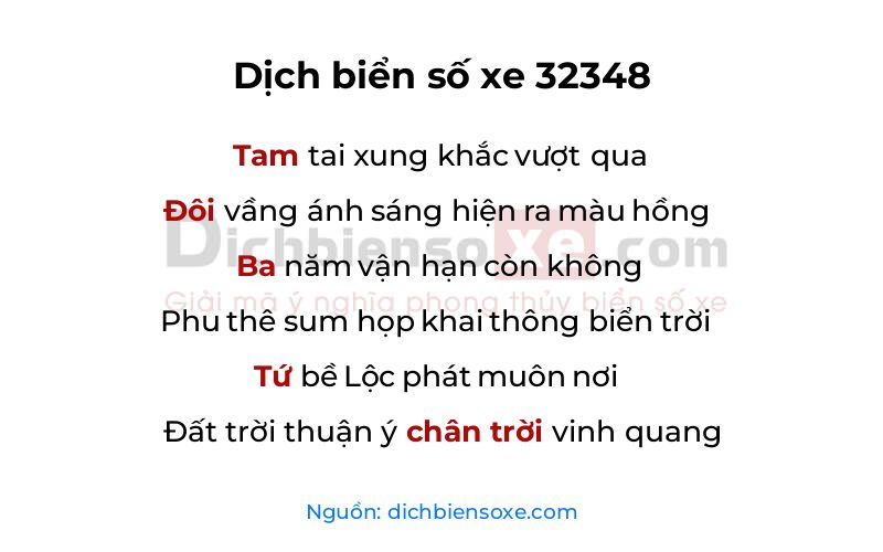 Dịch thơ biển số 32348