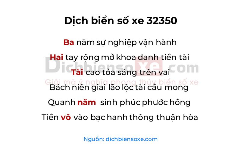 Dịch thơ biển số 32350