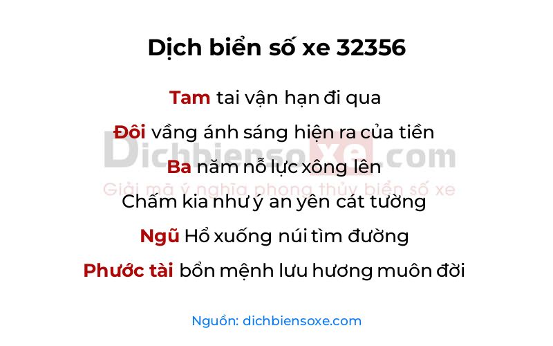 Dịch thơ biển số 32356