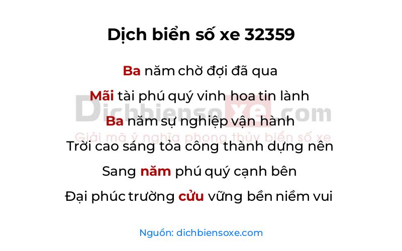 Dịch thơ biển số 32359