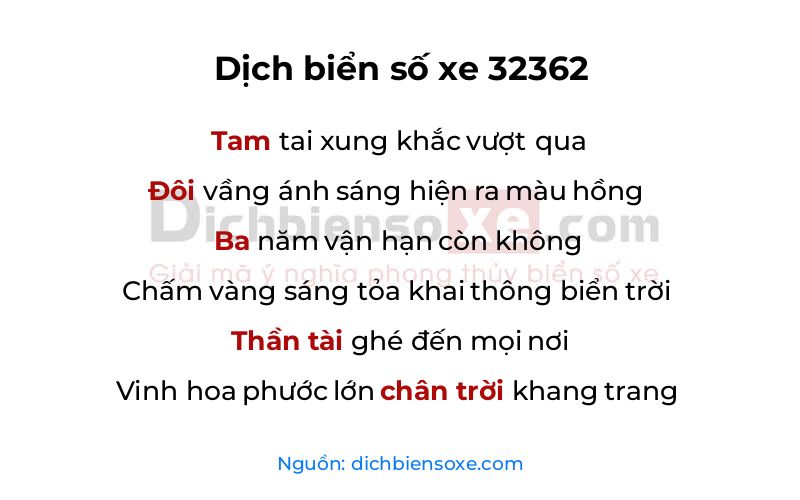 Dịch thơ biển số 32362