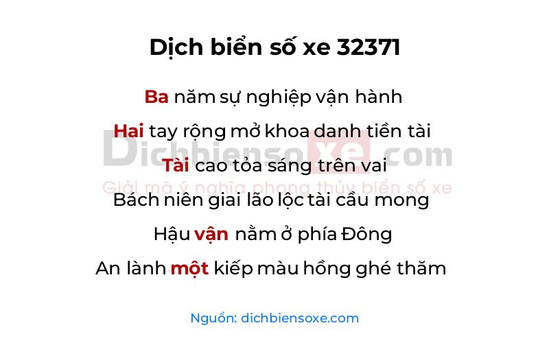 Dịch thơ biển số 32371