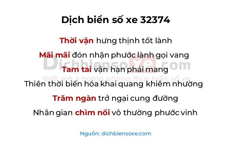 Dịch thơ biển số 32374