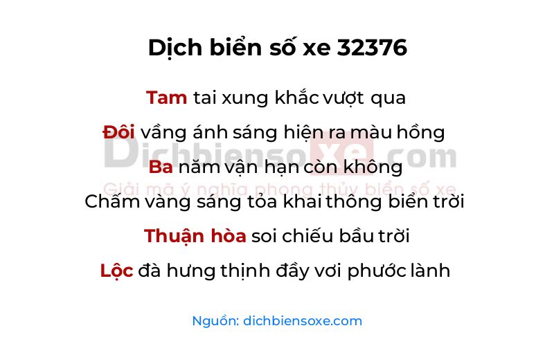Dịch thơ biển số 32376