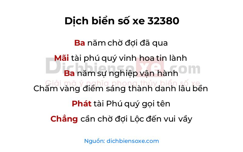 Dịch thơ biển số 32380