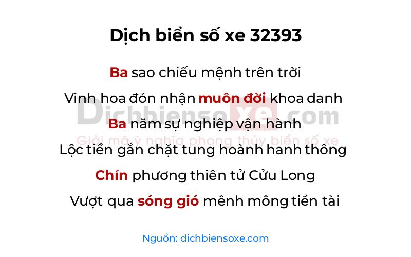 Dịch thơ biển số 32393