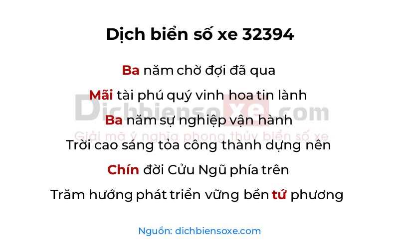 Dịch thơ biển số 32394