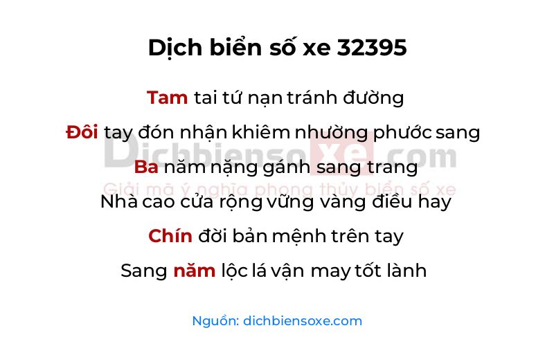 Dịch thơ biển số 32395