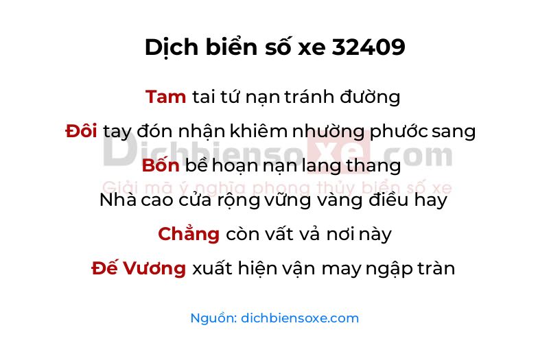 Dịch thơ biển số 32409