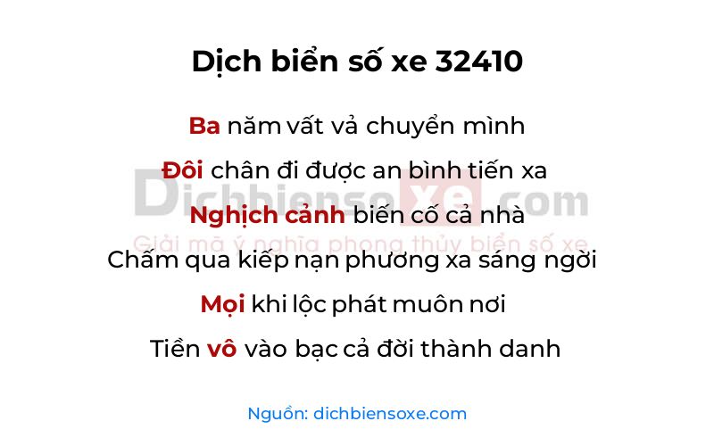 Dịch thơ biển số 32410