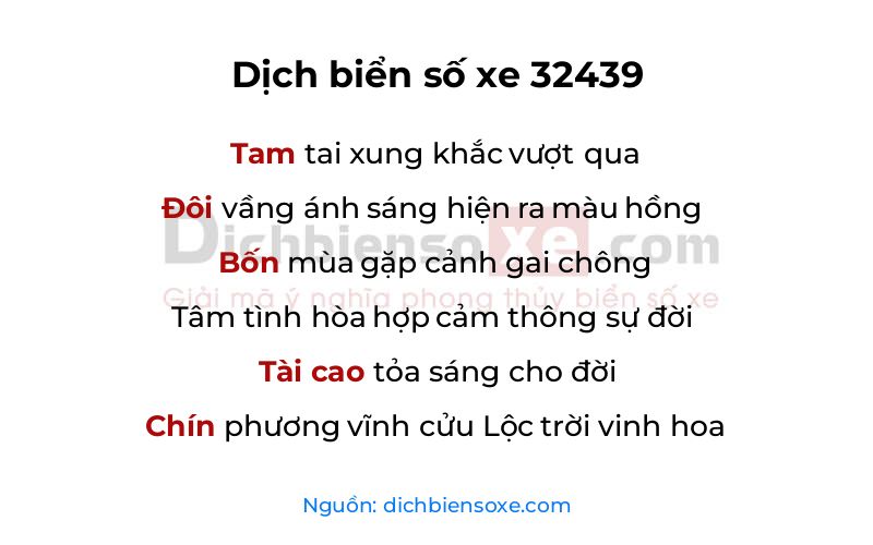 Dịch thơ biển số 32439