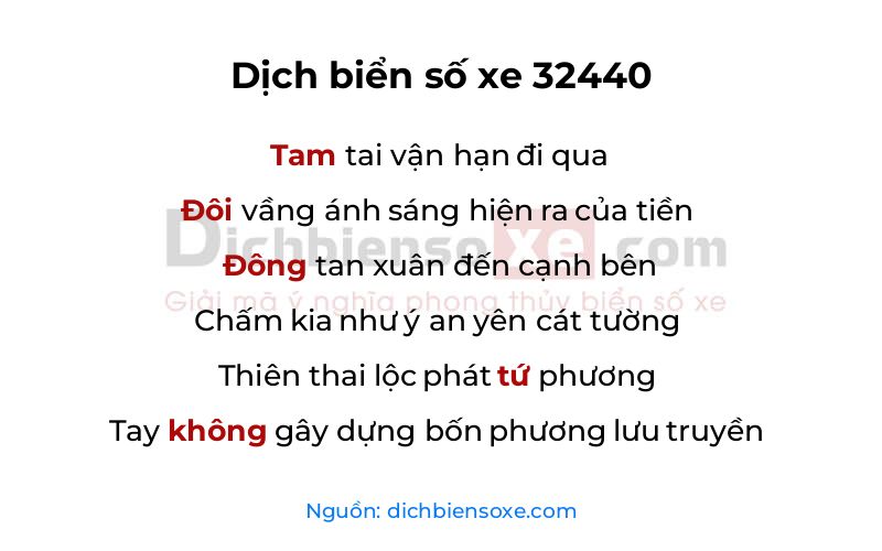 Dịch thơ biển số 32440