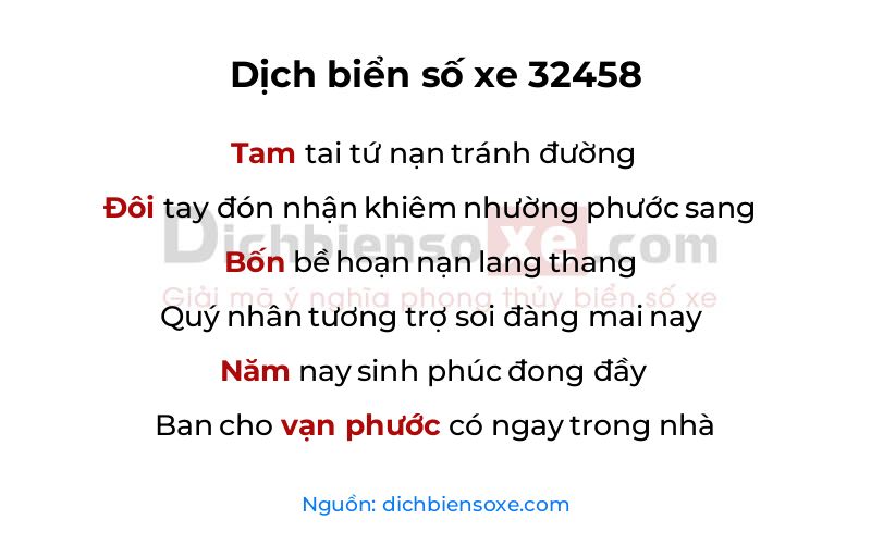 Dịch thơ biển số 32458