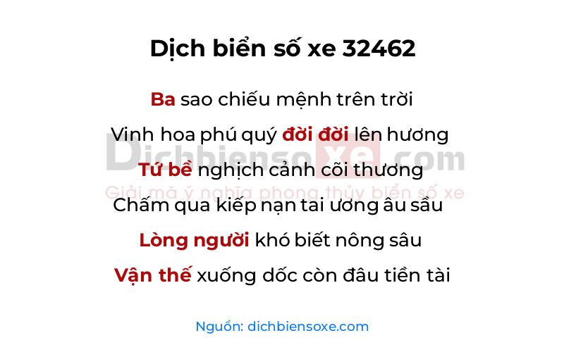 Dịch thơ biển số 32462