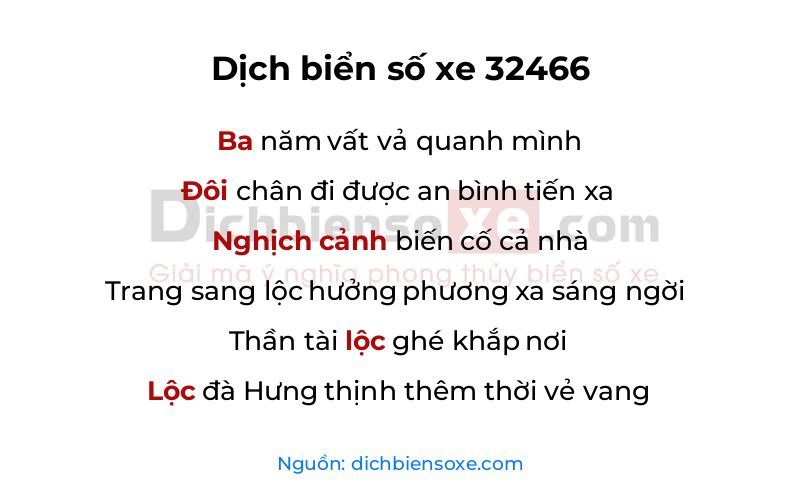 Dịch thơ biển số 32466