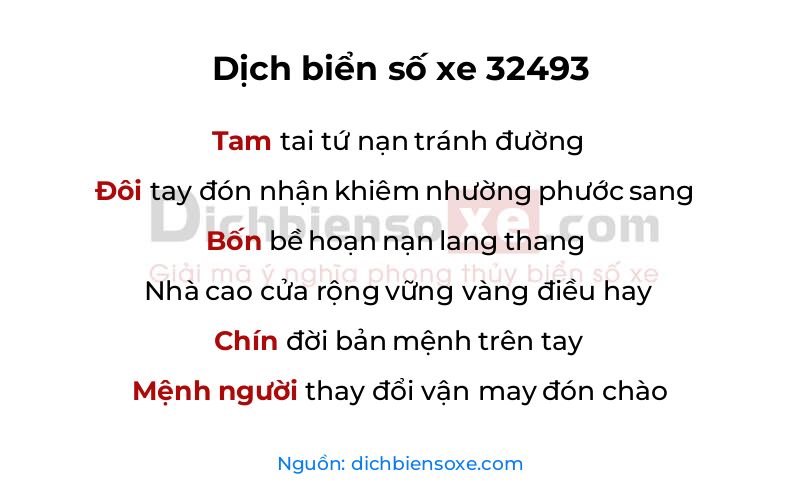 Dịch thơ biển số 32493