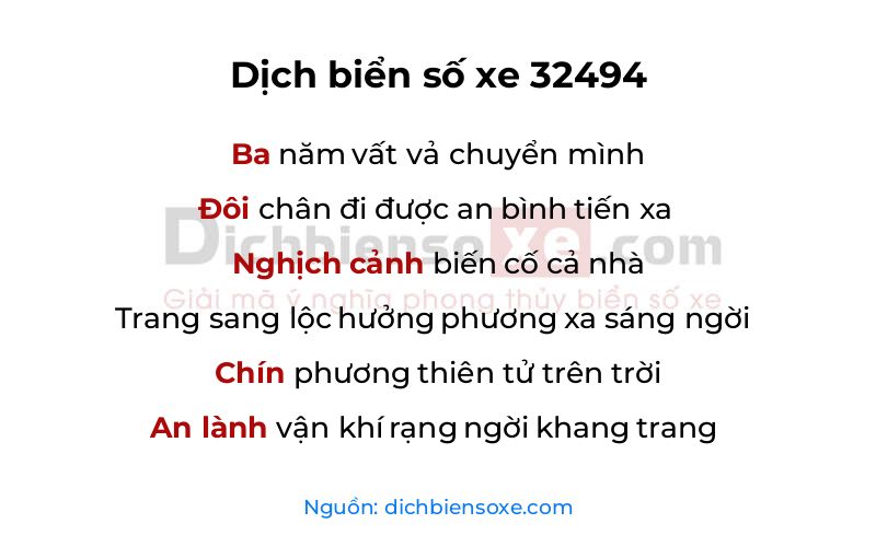 Dịch thơ biển số 32494