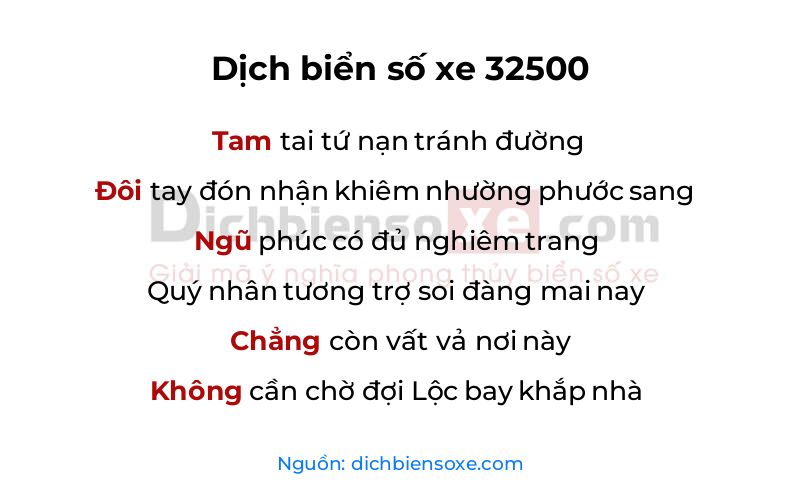 Dịch thơ biển số 32500