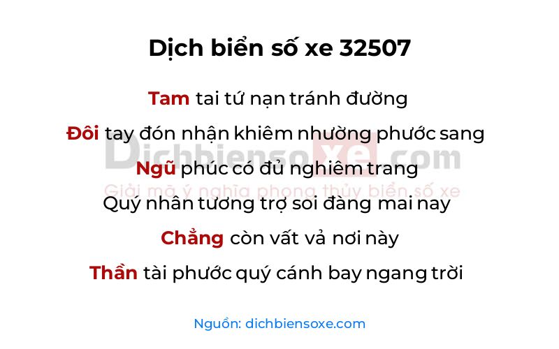 Dịch thơ biển số 32507
