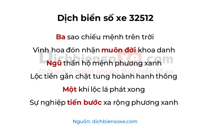 Dịch thơ biển số 32512