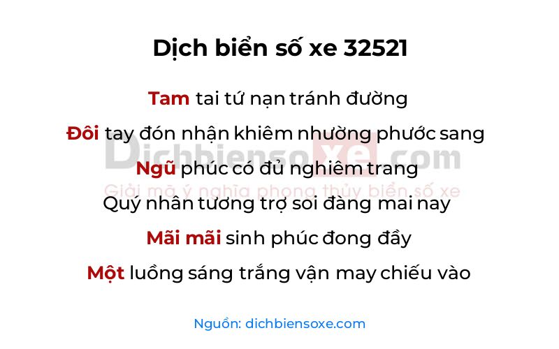 Dịch thơ biển số 32521